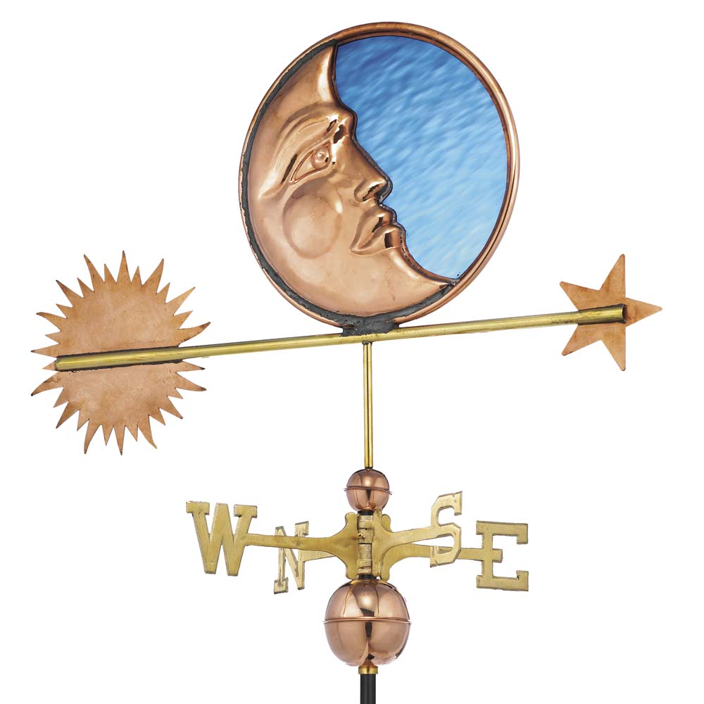 Stained Glass Moon Weathervane