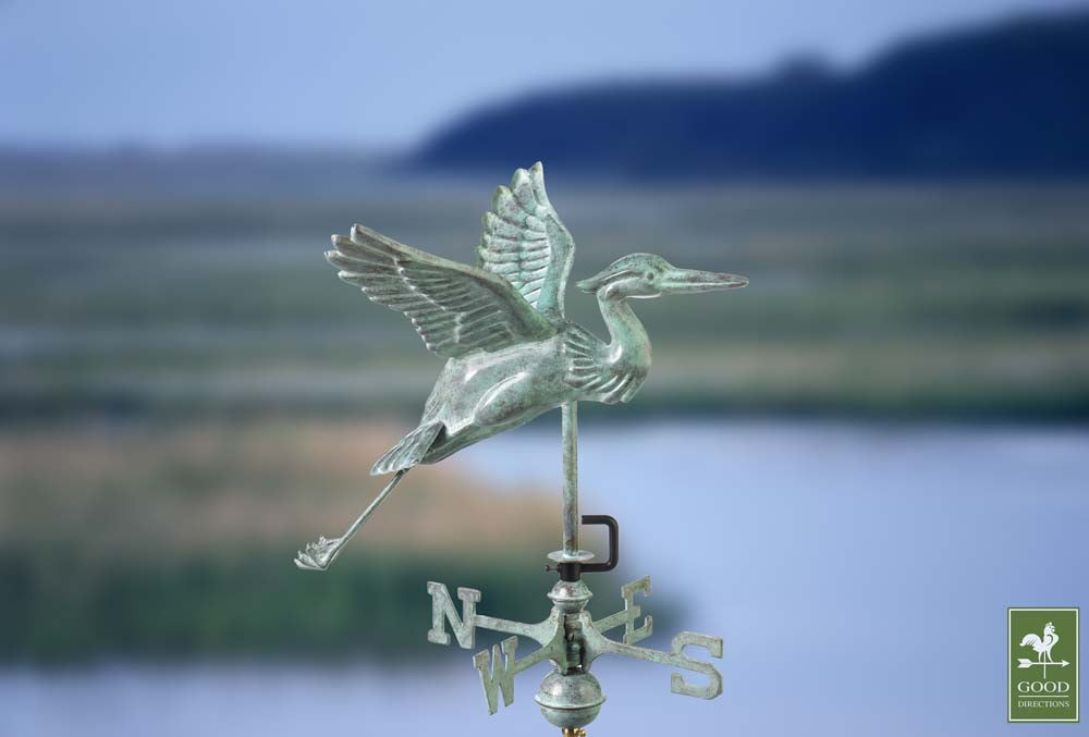 Blue Heron Cottage Weathervane - Pure Copper