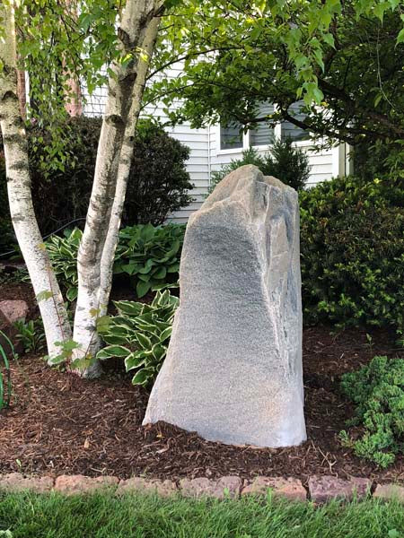 DekoRRa Artificial Rock Model 120 in flowerbed