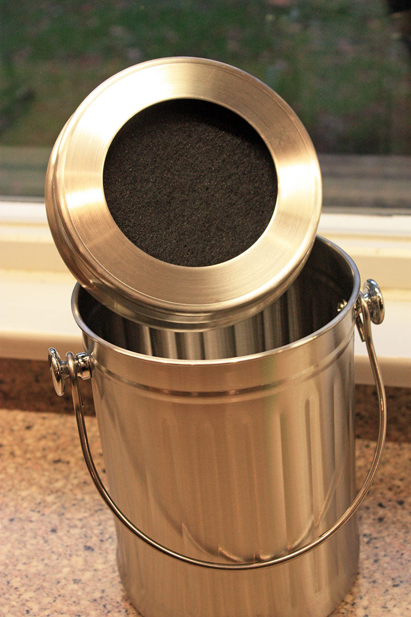 Stainless-steel compost bin lid