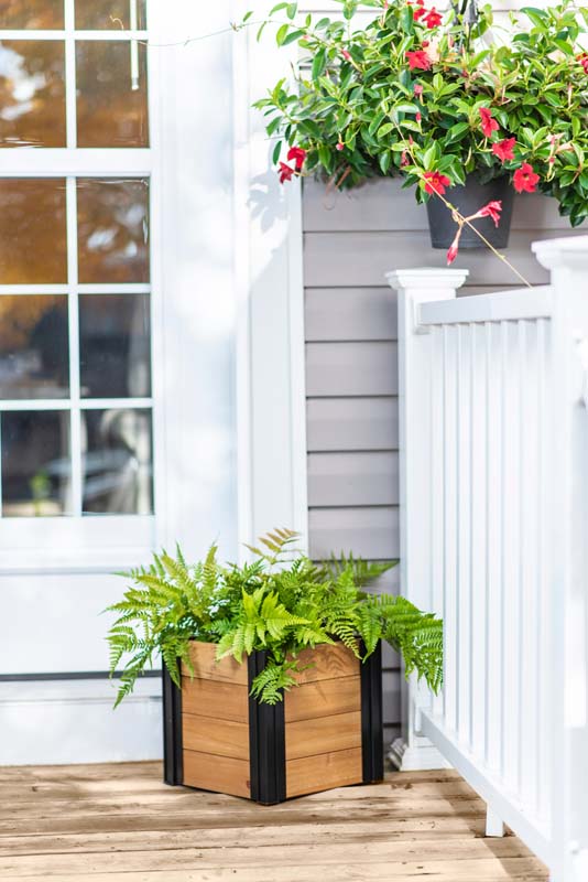 Mezza 12” Cube Planter on deck